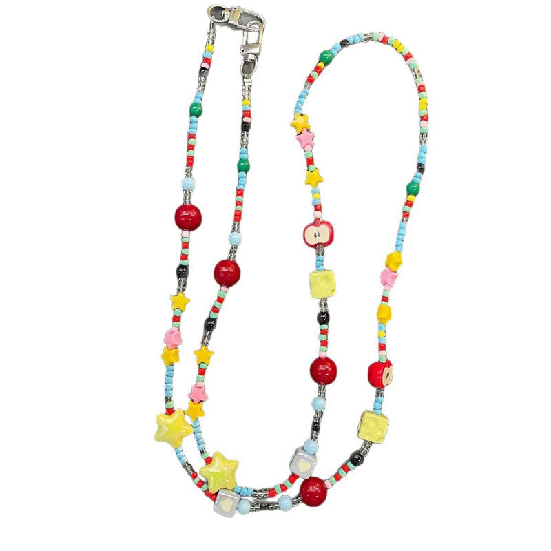Bunter Perlenaussteller Brillenhalter Kette Brehn