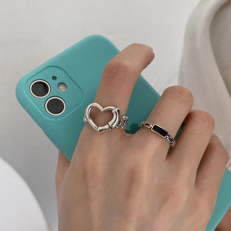 Herzförmiger Silber Statement Ring Brehn