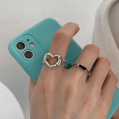 Herzförmiger Silber Statement Ring Brehn