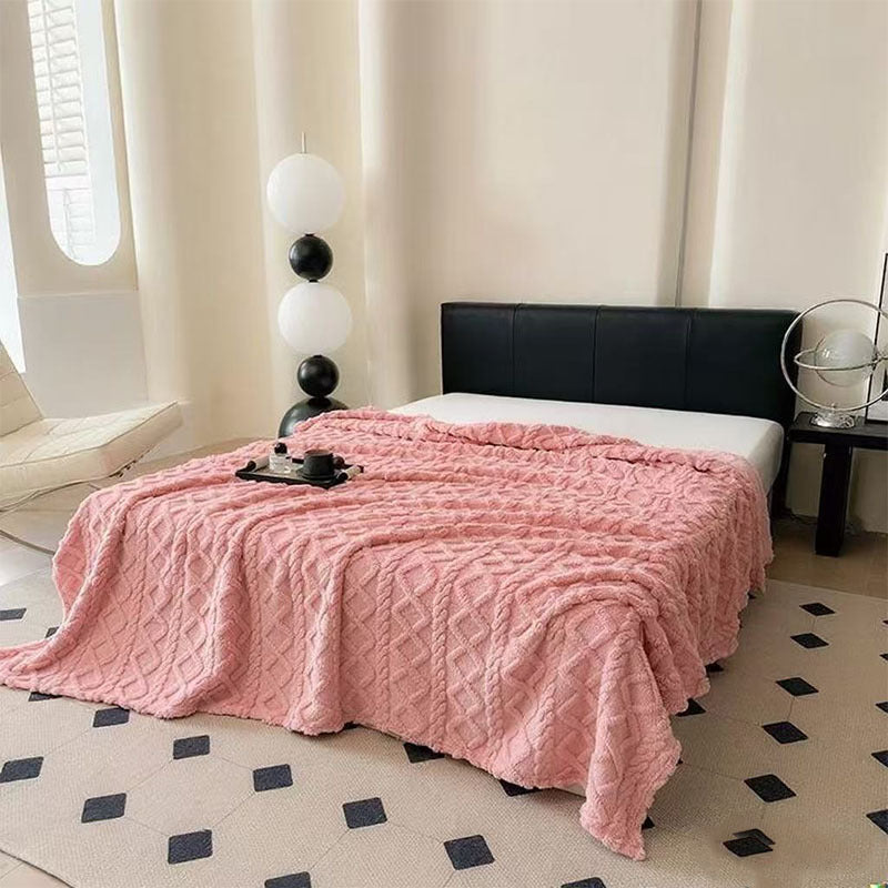 Damen Plüsch Tagesdecke mit strukturiertem Design Brehn