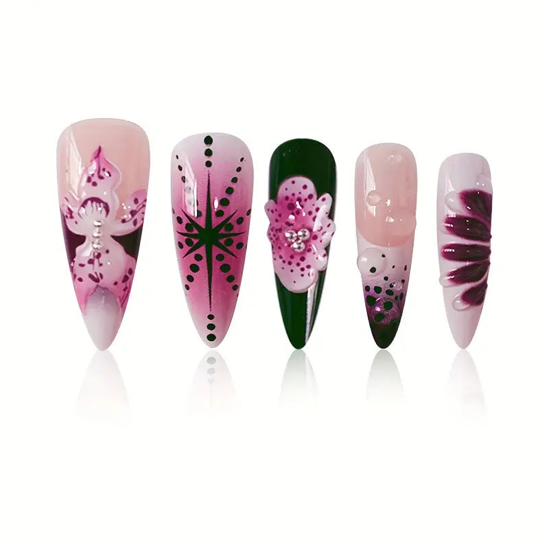 Premium Dekorative Stiletto Press-On Nagelkunst Brehn