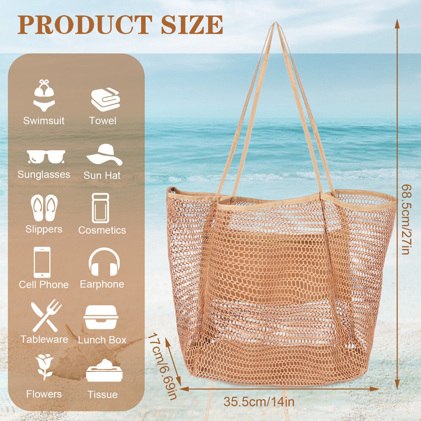 Geräumige Netz-Strandtasche Brehn
