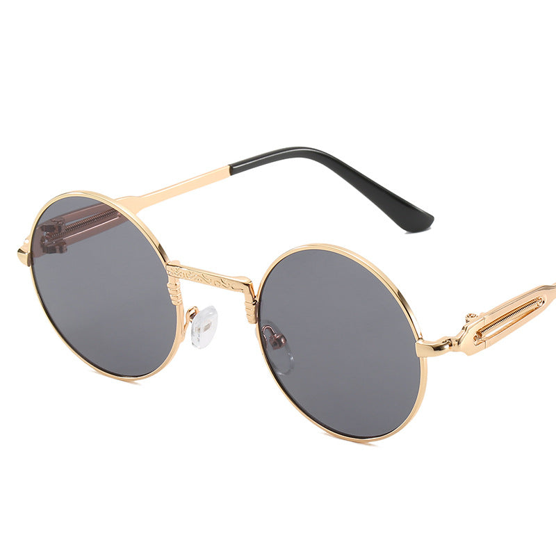 Damen runde modische Sonnenbrille mit feinem Metallgestell Brehn
