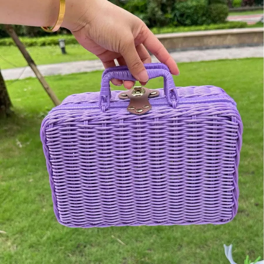 Damen stilvolle und praktische Rattankosmetikbox Brehn