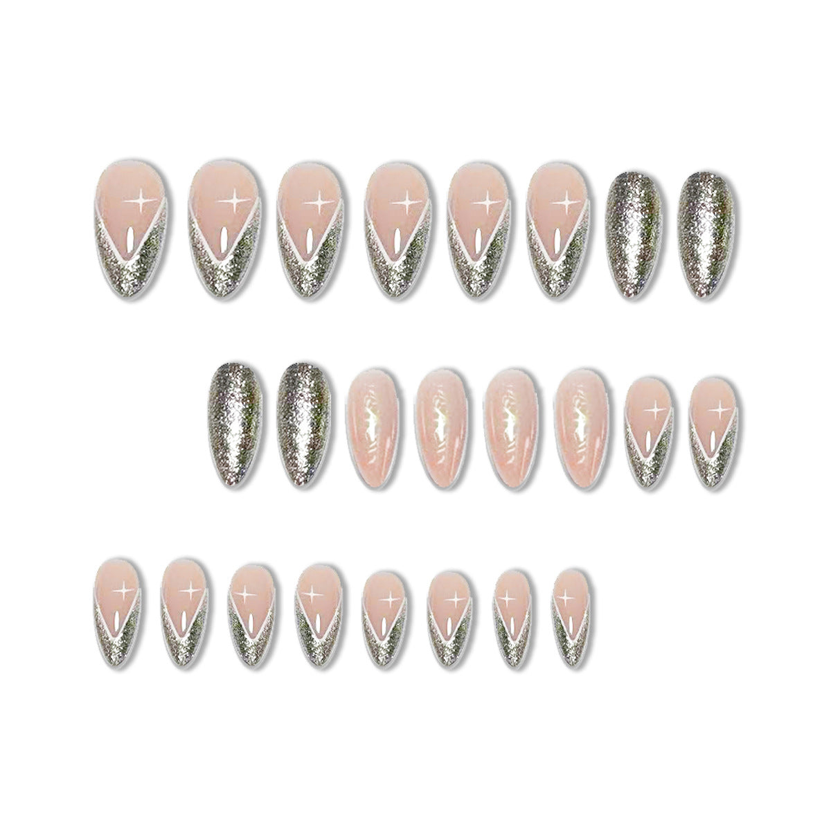 Elegante Stiletto Glitzer Nagelverlängerungen Brehn