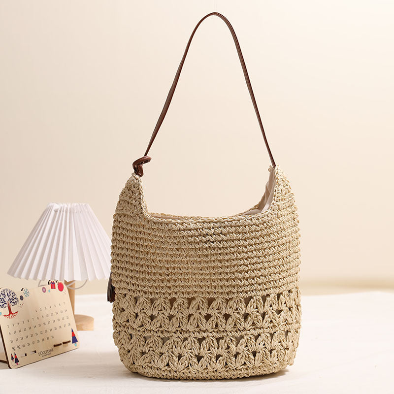 Handgefertigte Schultertasche Aus Geflochtenem Naturmaterial Brehn