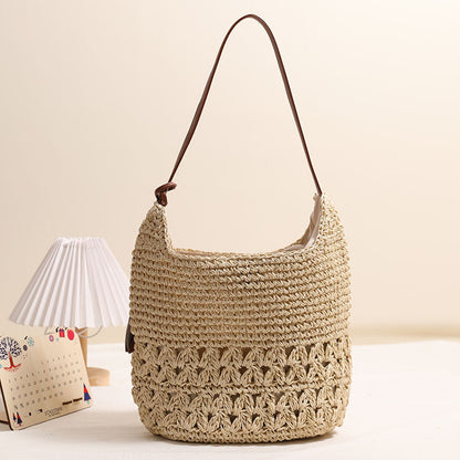 Handgefertigte Schultertasche Aus Geflochtenem Naturmaterial Brehn