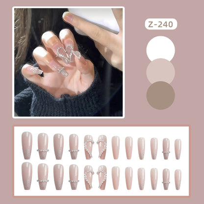 Rhinestone-beschichtet Press-On Nagelkunst Set Brehn 1790727345