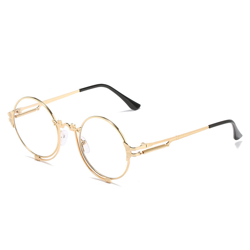 Damen stylische runde Metall-Sonnenbrille mit kunstvollem Designs Brehn