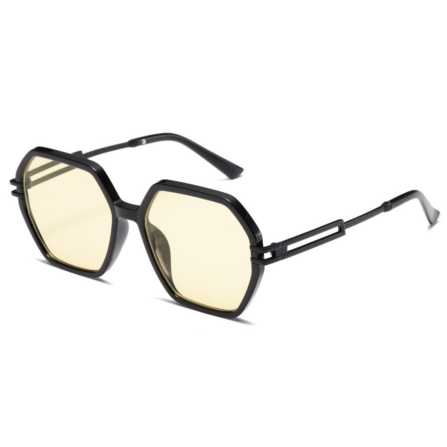 Damen modische Sonnenbrille im avantgardistischen Hexagon-Design Brehn
