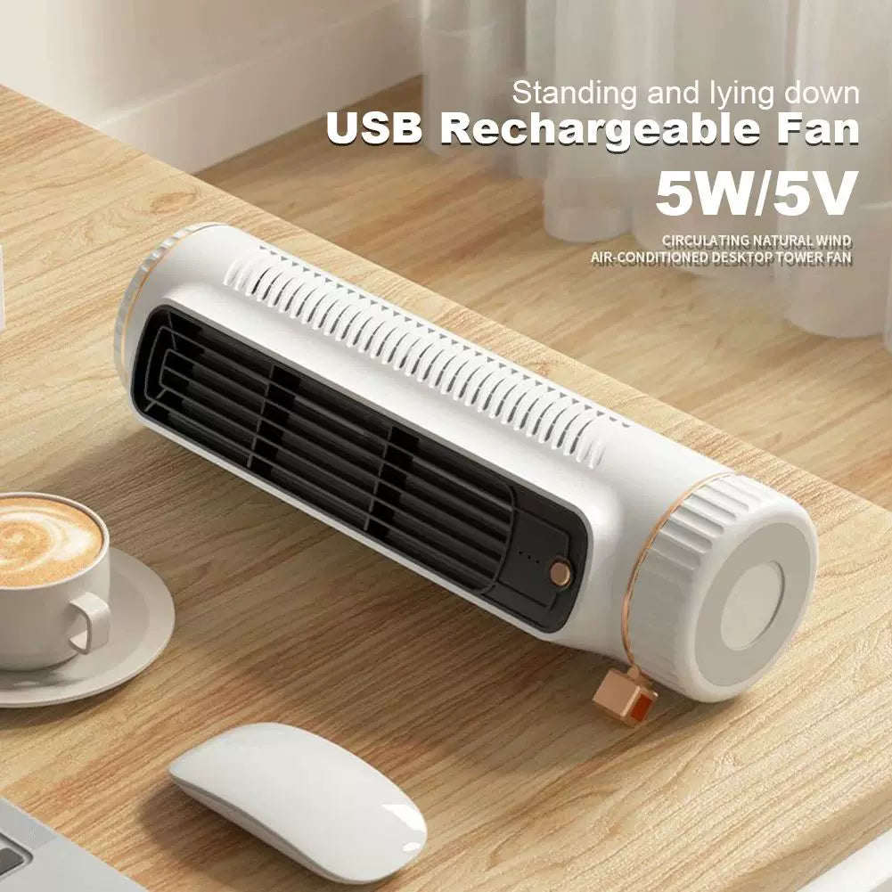 Unisex Einheitsgröße kompakter vertikaler Desktop-Breeze-Turmventilator mit nachfüllbarem Mini-Reservoir, USB-Ladung und Sticker-Pack Brehn