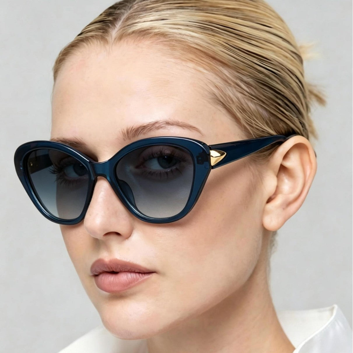 Stilvolle Cat-Eye-Sonnenbrille mit elegantem Gold-Detail Brehn