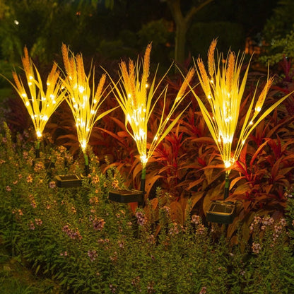 LED-beleuchtete realistische Weizengras-Gartenstecklichter dekorative Landschaftscluster Brehn