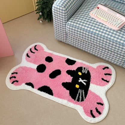 Kinderzimmer-Teppich Bärenform aus weichem Chenille mit rutschfester Unterseite