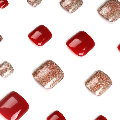 Glittery Press-On Pediküre Set Brehn
