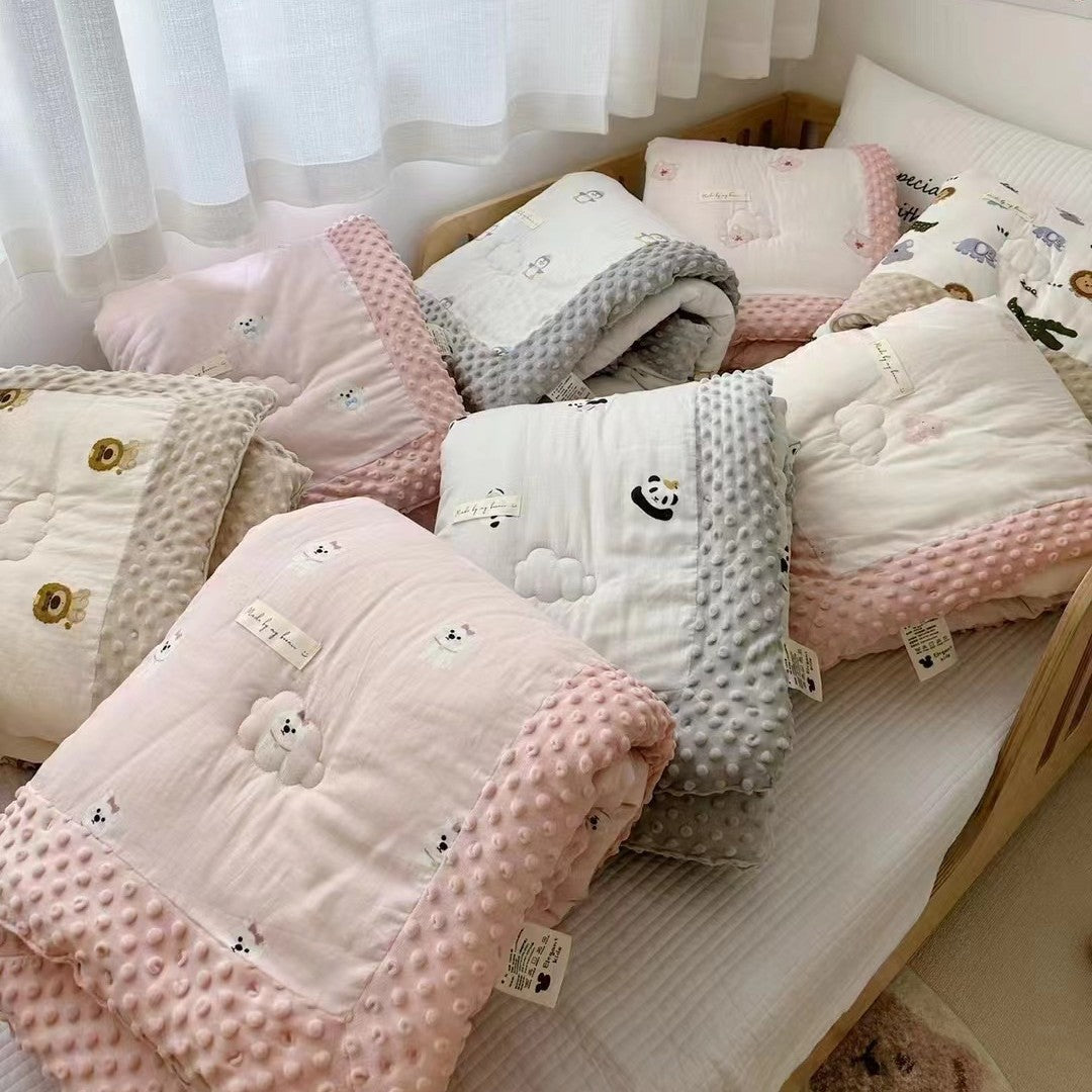 Gepolsterte wendbare Panda-Print Minky-Trim Nap & Spielmatte