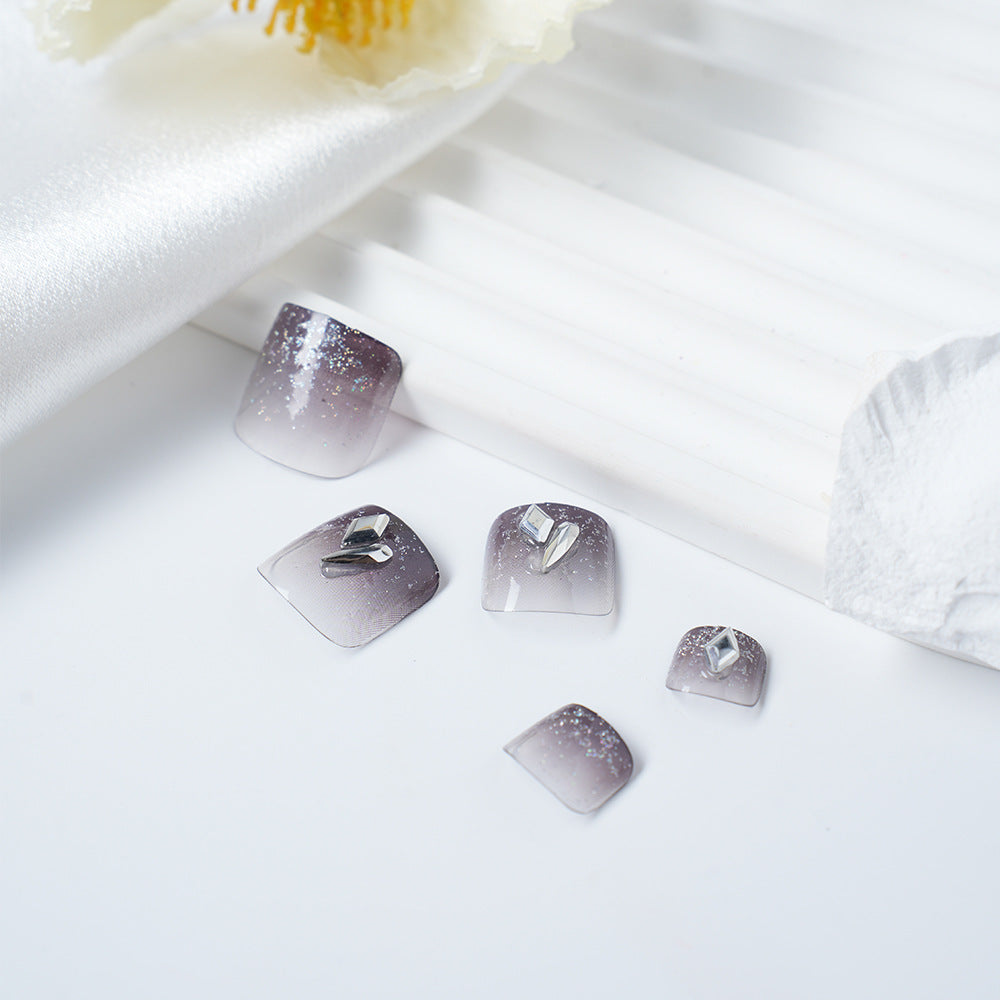 Glamouröser Glitzer Ombre Press-On Nagelset Brehn