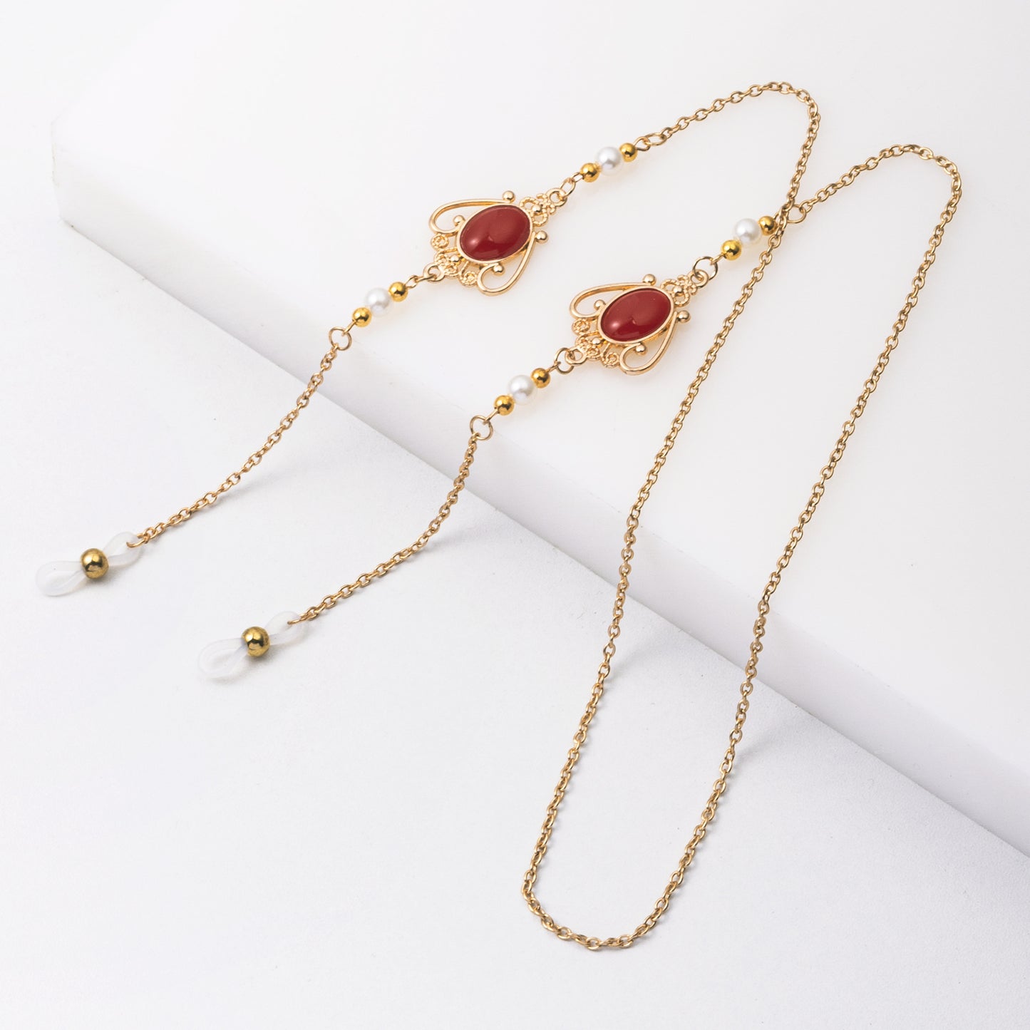 Elegante Brillen Kette mit dekorativen Edelsteinen Brehn