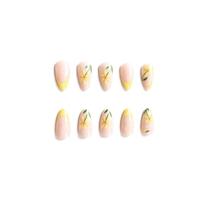Blumige Französische Spitze Nagelkunst Brehn