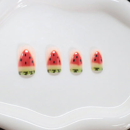 Wassermelonen-inspirierten Nagelkunst Brehn