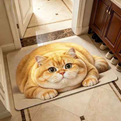 Niedlicher katzenmotiver Plüsch-Teppich