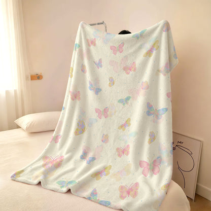 Gemütliche Schmetterlingsdruck Fleece-Wurfdecke