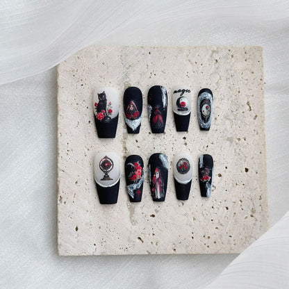 Künstlerisch Thematisierte Press-On Nagelkunst Kollektion