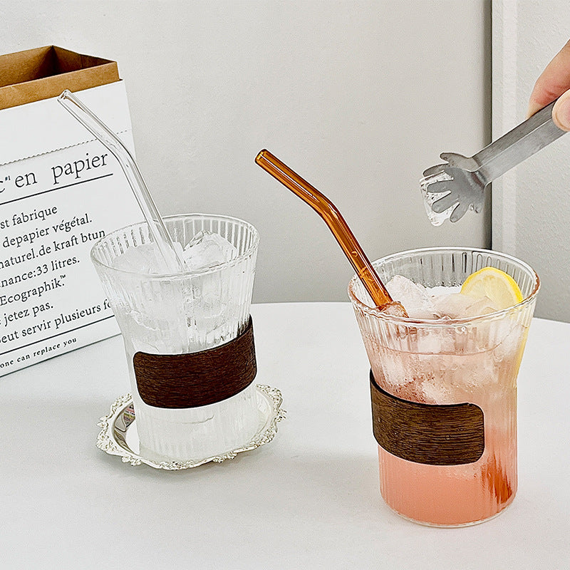 Damen Glas mit stilvollem Holzring Brehn