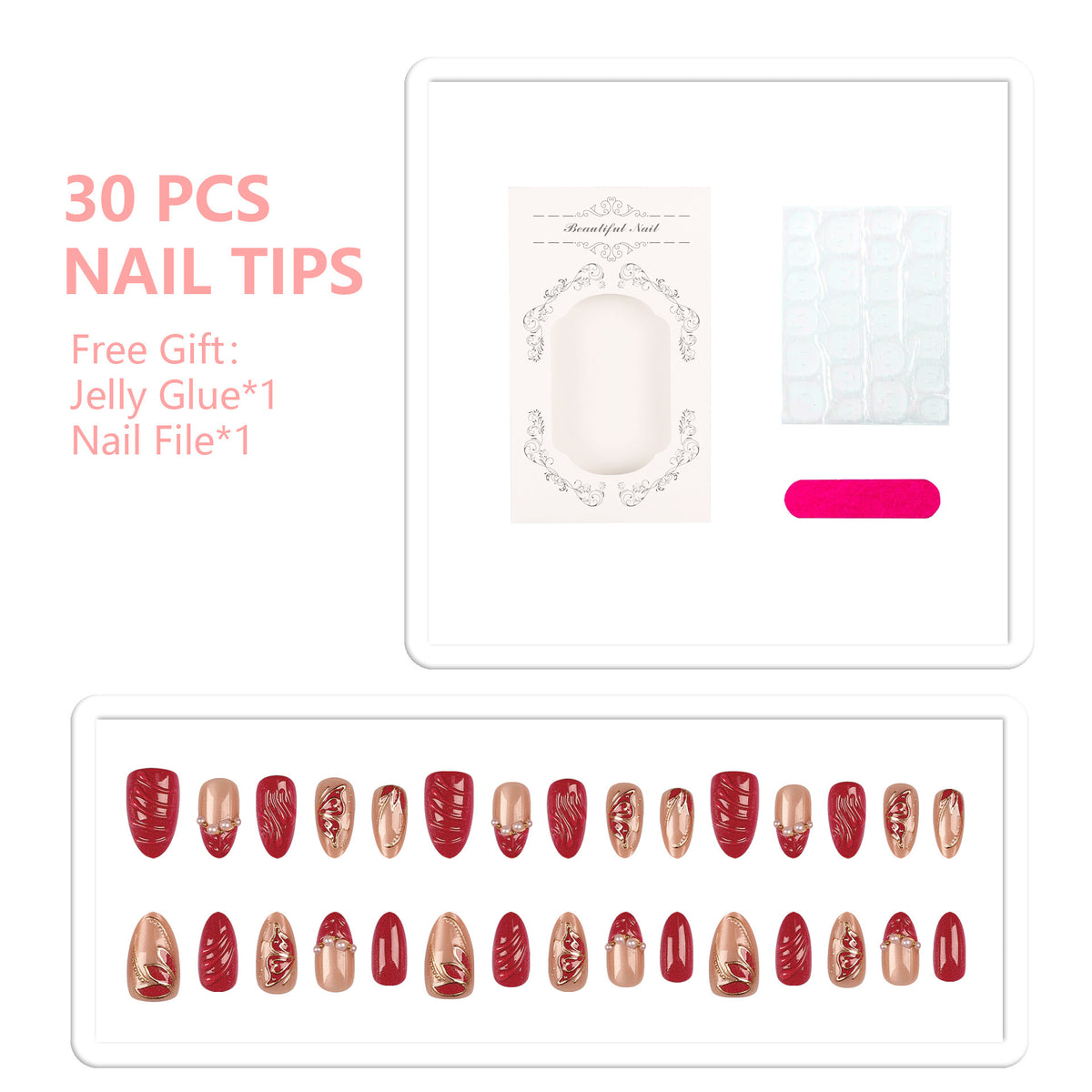 Elegantes Press-On Nail Art Set  1790956123