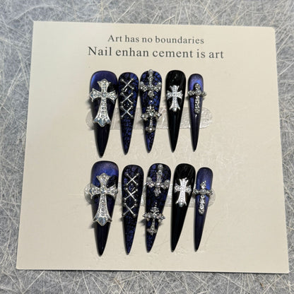 Gothic Cross Design Press-On Nägel