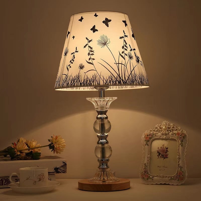 Elegante Blumenmuster Akzent Tischlampe