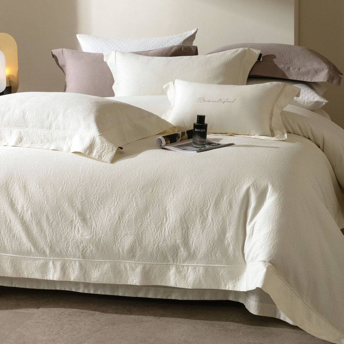 Luxuriöses Baumwoll-Jacquard-Decke Bettüberwurf Set