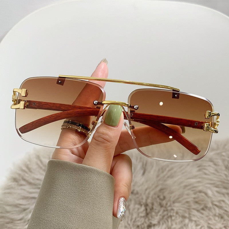 Damen Luxus-Sonnenbrille mit Holz- und Metallkombination Brehn
