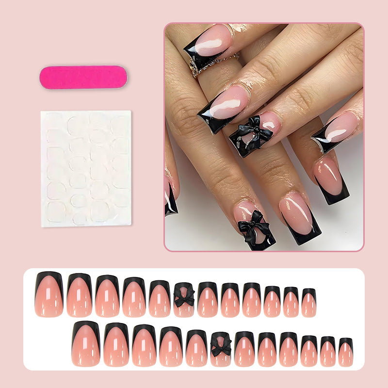 Kunstnagelset mit eleganten schwarzen Spitzen und Zubehör Brehn