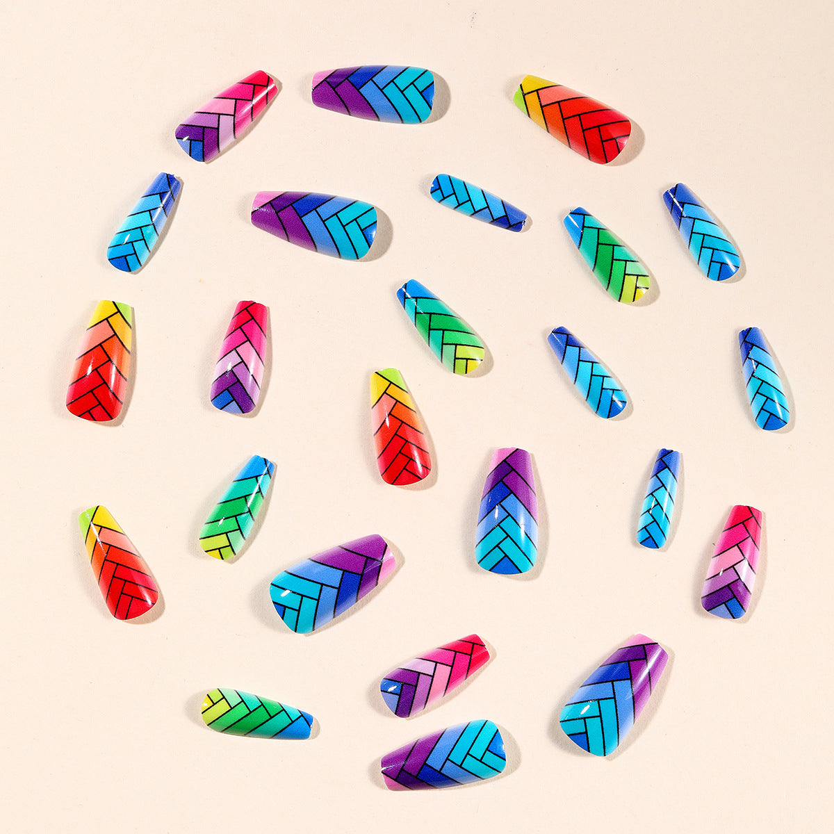 Bunt Geflochtenes Nagelkunstset Brehn