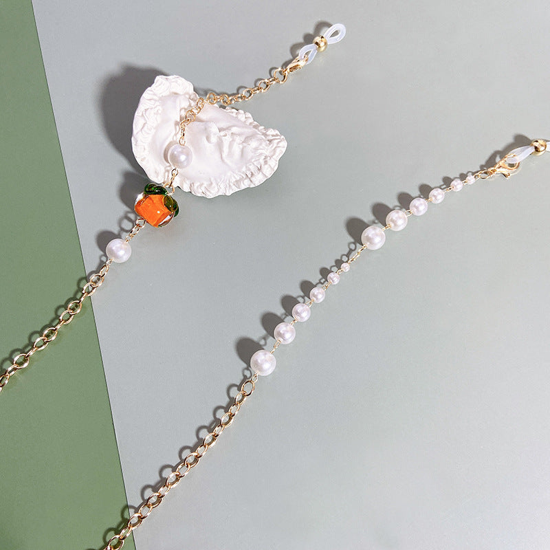 Elegante Kette mit Perlen und Rubinen Brehn