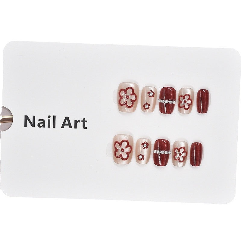 Florale dekorative Press-On Nagelset Brehn