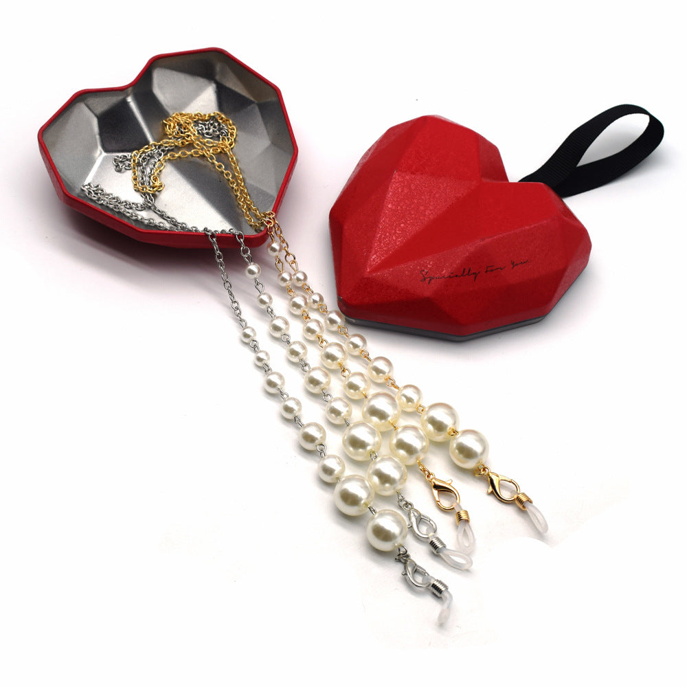 Elegante Perlen- und Silber-Brillenband Brehn