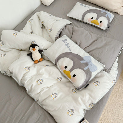 Bettwäsche-Set mit gesteppter Decke und niedlichen Hundemotiven