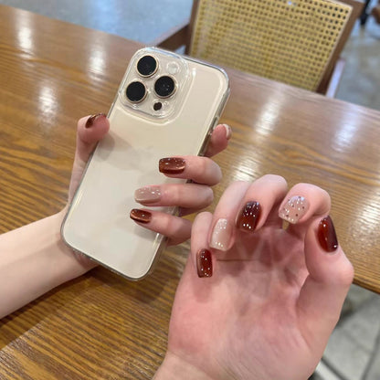 Trendy Glänzendes Press-On Nagelset