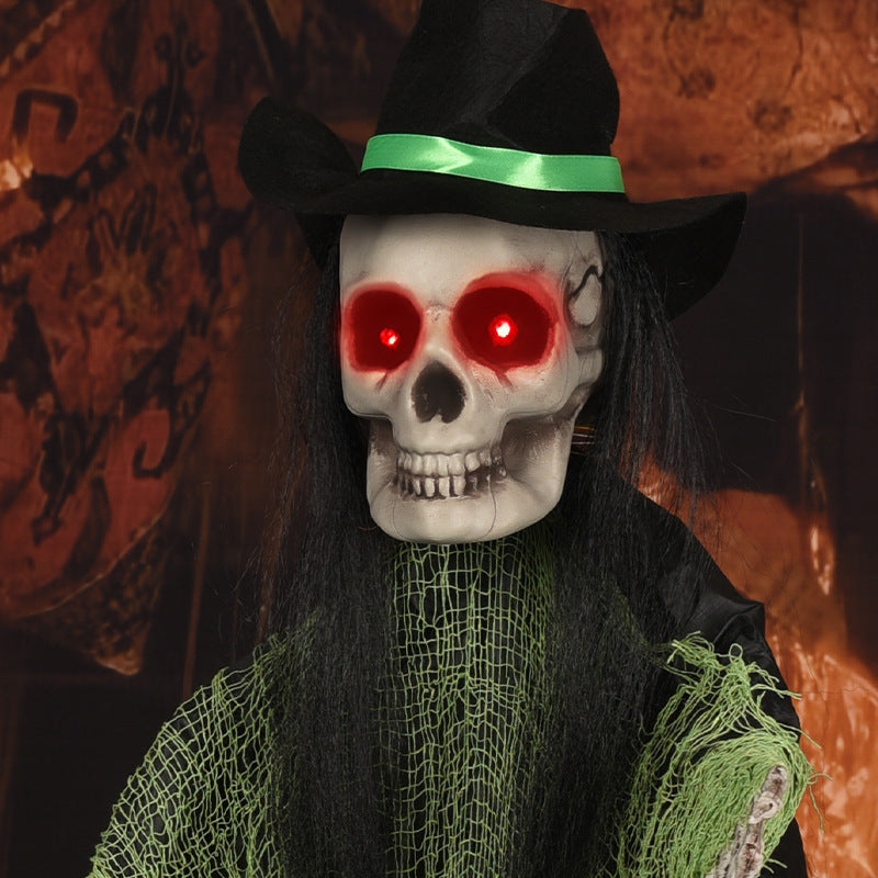 Animierte Hexen-Skelett-Dekoration Brehn