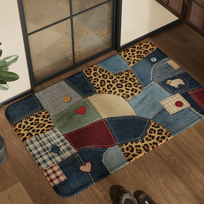 Spaßiger und bunter Patchwork-Teppich Brehn