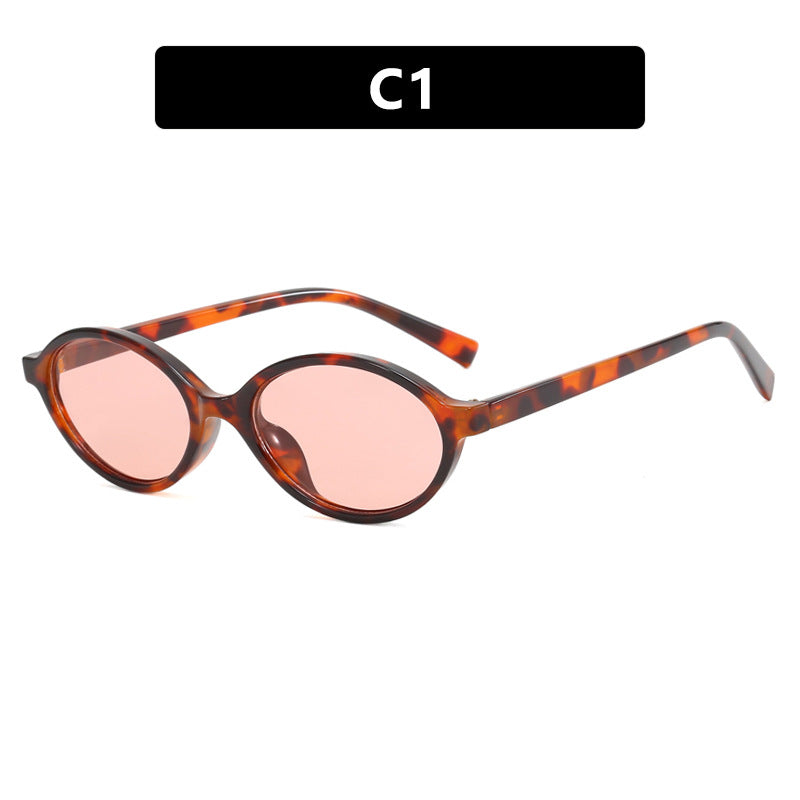 Damen modische ovale Sonnenbrille mit geschwungenem Rahmen und UV-Schutz Brehn