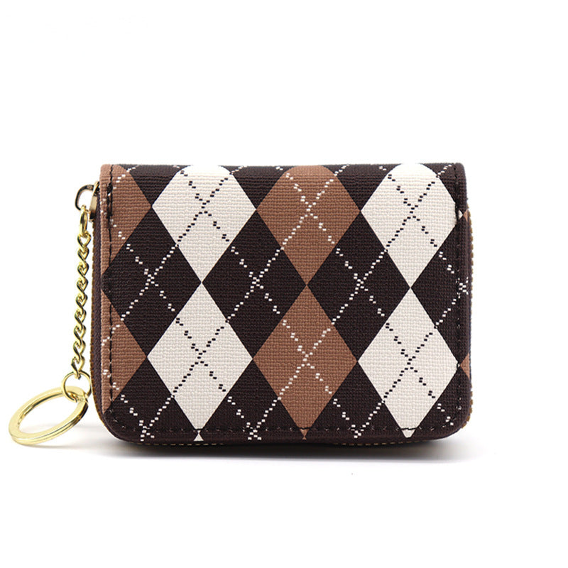 Elegante Argyle-Muster-Münztasche