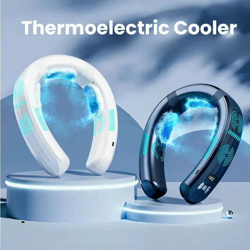 Unisex Einheitsgröße freihändiger tragbarer Nacken-Kühllüfter mit LED-Display und einstellbarem Luftstrom Brehn