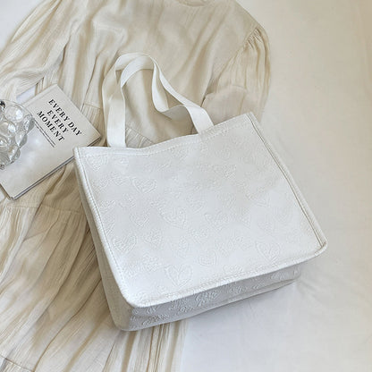 Herz-bestickte Utility Tote