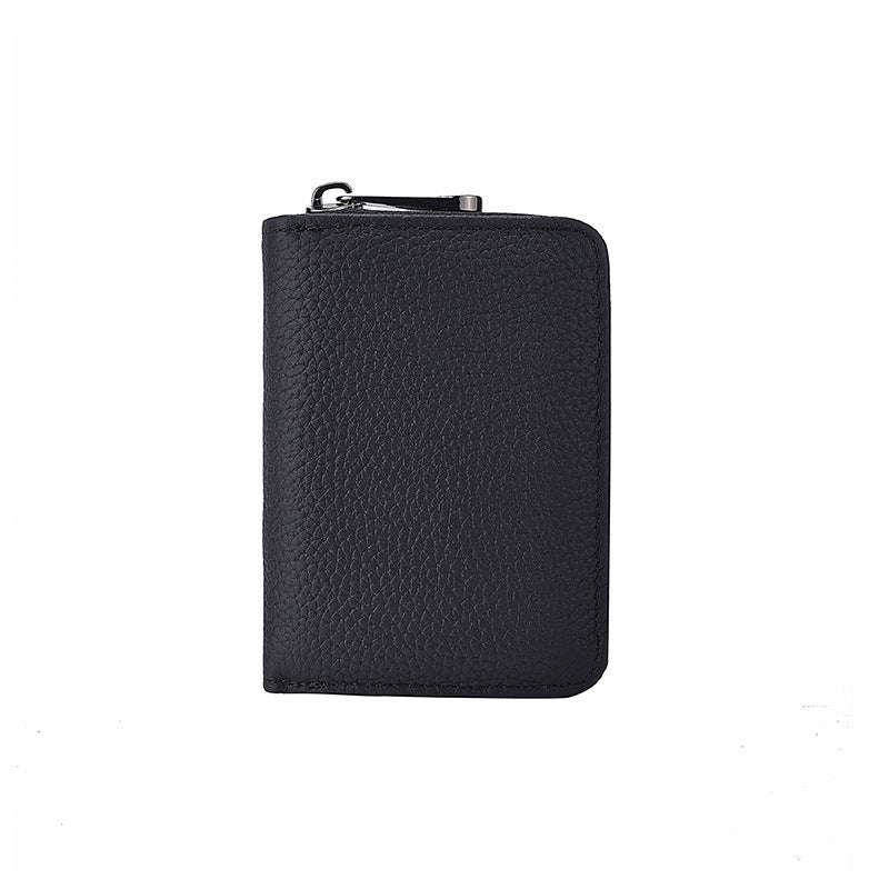 Kompakte Reißverschluss Leder Brieftasche