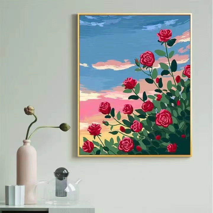 Zeitgenössischer Lotus-Blumen-Canvas-Kunstdruck Brehn