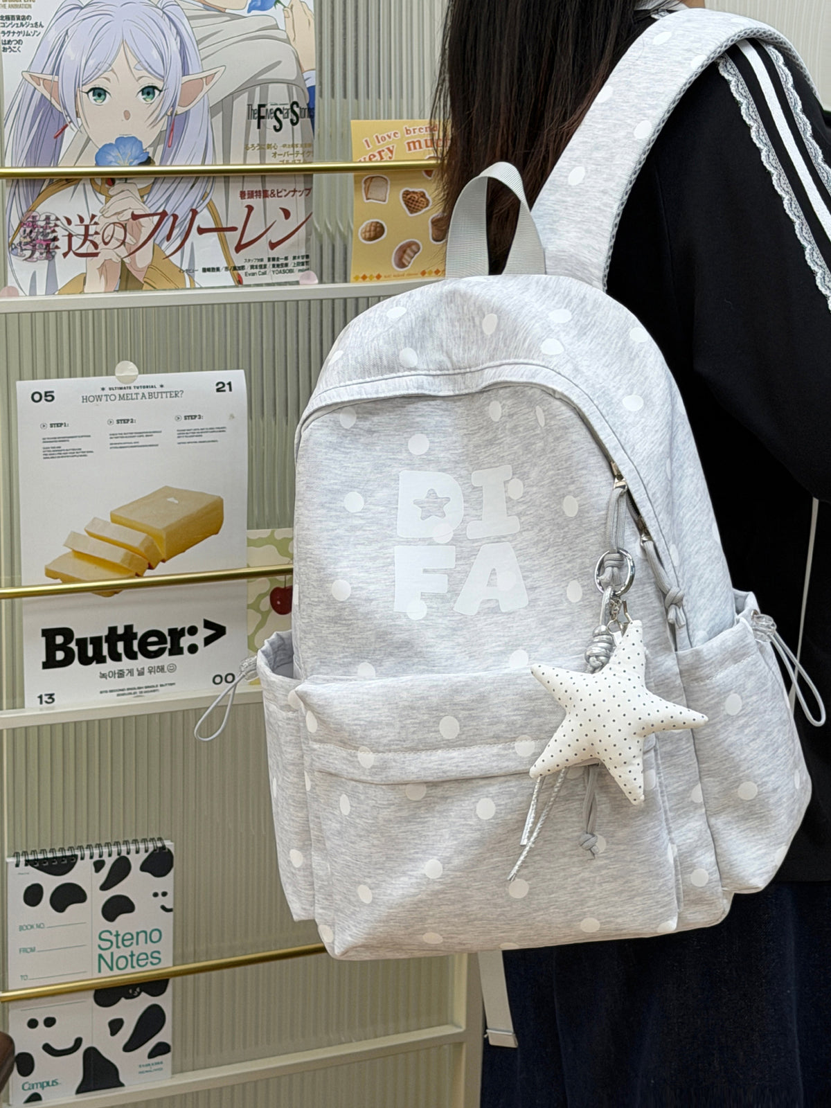 Stylische Sternen-Print Schulrucksack Brehn