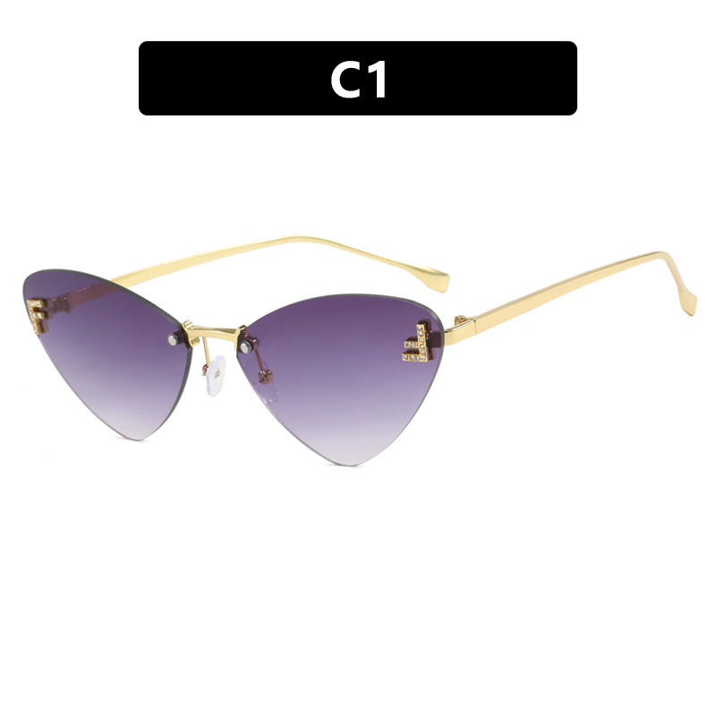 Damen extravagante Cat-Eye Sonnenbrille mit funkelnden Details Brehn